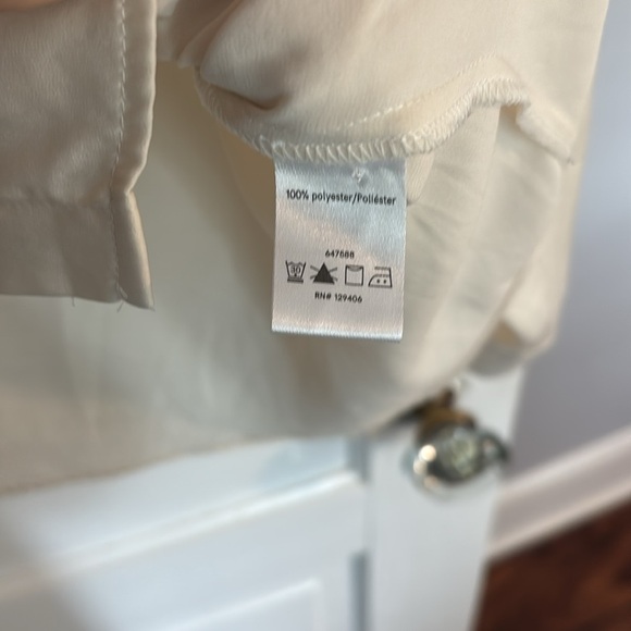 Venus Cream Button-Up Polyester Blouse - Picture 2 of 4